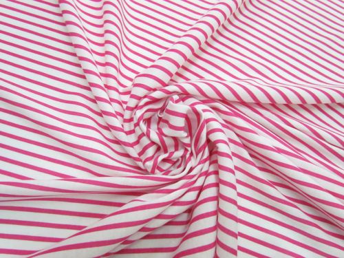 Stripe Interlock Jersey- Lively Pink #5295