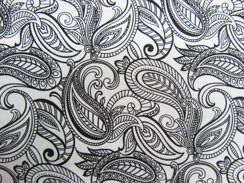 Night & Day Cotton- Paisley White/Black #299