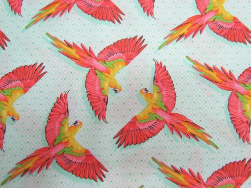 Tula Pink Cotton- Daydreamer- Macaw Ya Later- Mango