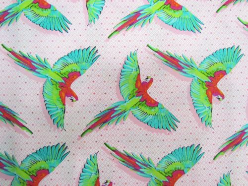 Tula Pink Cotton- Daydreamer- Macaw Ya Later- Dragonfruit