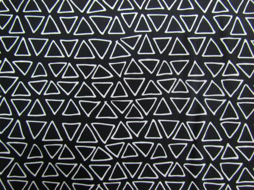 Monochrome Cotton- Triangles- White on Black DV3671