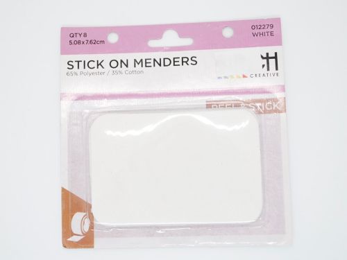 Stick on Mending Patch- White- Pack of 8