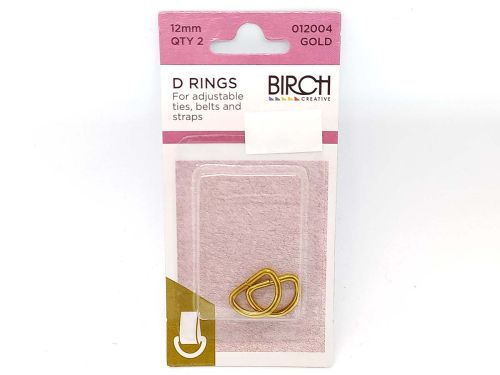 D-Rings- 12mm- Gold- Pack of 2