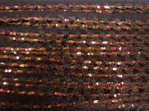 20mm Fluffy Sequin Trim- Autumn Brown #627