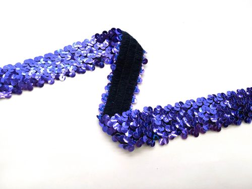 *Seconds* Stretch Sequin Trim- 4 Row- Indigo