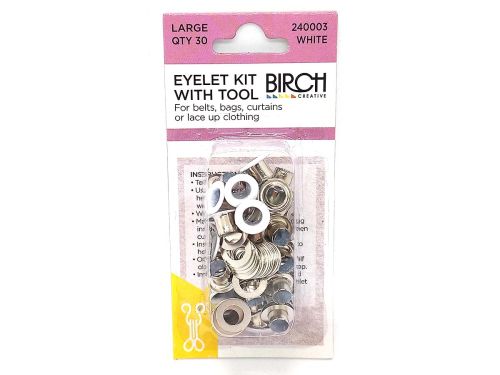 Eyelet Kit with Tool- Large- White- Pack of 30