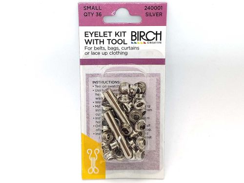 Eyelet Kit with Tool- Small- Silver- Pack of 36