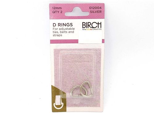 12mm D Rings- Silver- Pack of 2