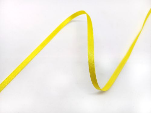 Double Sided Satin Ribbon- 5mm- 63/679 YELLOW