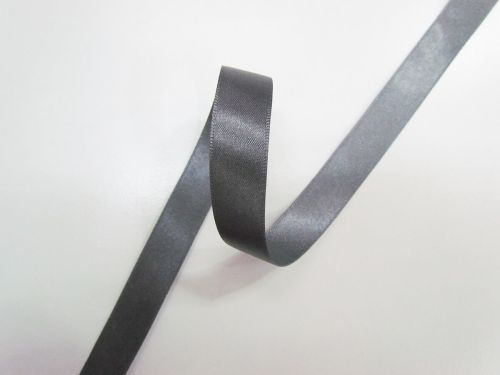 Double Sided Satin Ribbon- 10mm- 669 SMOKE GREY