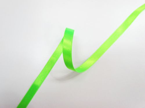 Double Sided Satin Ribbon- 10mm- 6847 FLURO GREEN