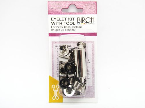 Eyelet Kit with Tool- Large- Black- Pack of 30