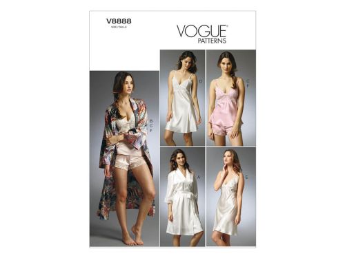 Vogue Pattern V8888 Misses' Robe, Slip, Camisole and Panties- Size 6-8-10-12-14