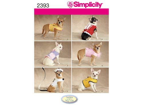 Simplicity Pattern S2393 Dog Clothes- Size A (XXS-XS-S-M)