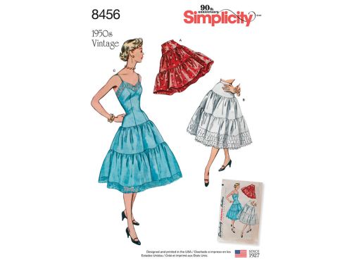 Simplicity Pattern S8456 Women’s Vintage Petticoat and Slip- Size D5 (4-6-8-10-12)