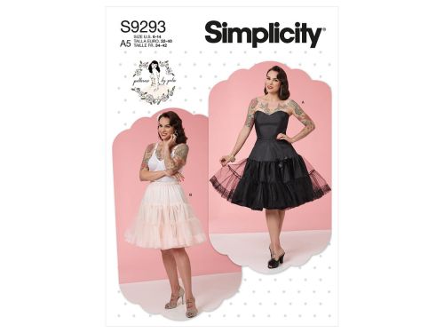 Simplicity Pattern S9293 MISSES' SLIP, PETTICOAT- Size A5(6-8-10-12-14)