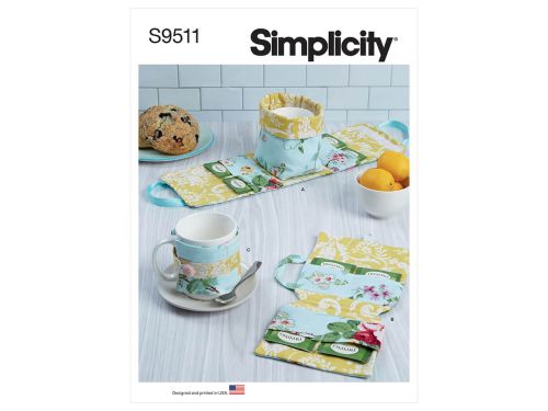 Simplicity Pattern S9511 Mug Case, Tea Bag Case, Mug Cozy- Size OS (One Size Only)