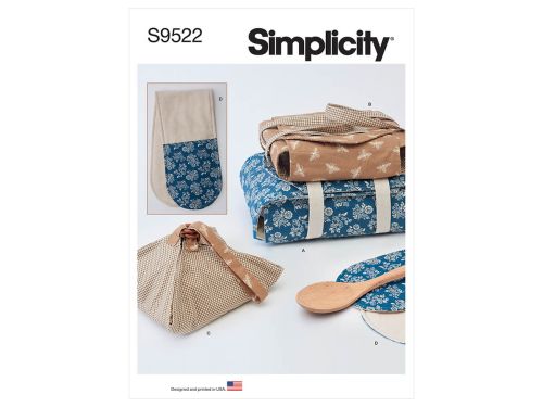 Simplicity Pattern S9522 Casserole Carriers, Pie Holder and Double Oven Mitt- Size OS (One Size Only)