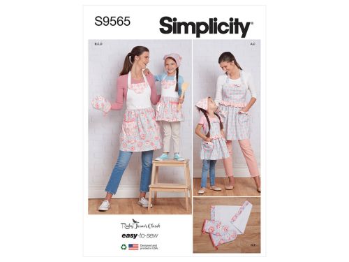 Simplicity Pattern S9565 Children's and Misses' Aprons and Accessories- Size A (S - L / S - L)