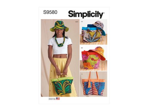 Simplicity Pattern S9580 BAGS, HAT AND NECKLACE- Size A (All Sizes in One Envelope)