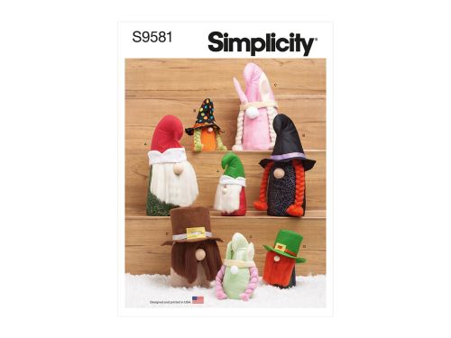 Simplicity Pattern S9581 PLUSH GNOME IN TWO SIZES- Size OS (One Size Only)