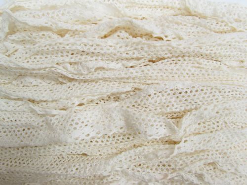 45m Cotton Stretch Net Lace Trim- White #927