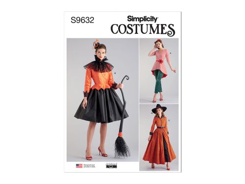 Simplicity Pattern S9632 Misses' Costumes by Theresa Laquey- Size H5 (6-8-10-12-14)