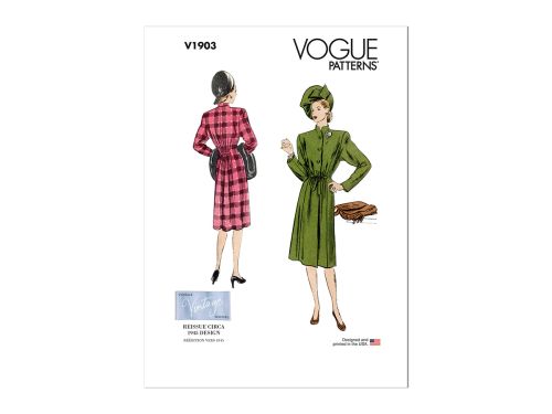 Vogue Pattern V1903 MISSES' COAT- Size B5(8-10-12-14-16)