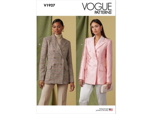 Vogue Pattern V1927 Misses' Double-Breasted Jacket- Size 8-10-12-14-16