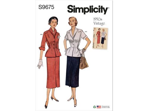 Simplicity Pattern S9675 MISSES' SKIRT AND JACKET- Size H5 (6-8-10-12-14)