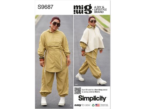 Simplicity Pattern S9687 MISSES' JACKET, PONCHO AND PANTS BY MIMI G- Size K5 (8-10-12-14-16)