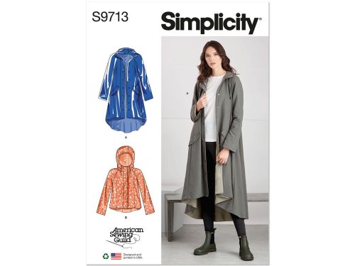 Simplicity Pattern S9713 Misses' Parka Jacket- Size K5 (8-10-12-14-16)