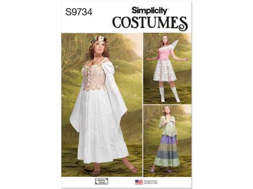 Simplicity Pattern S9734 Misses' Costumes by Andrea Schewe Designs- Size K5 (8-10-12-14-16)