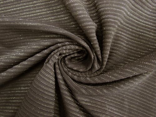 Chocolate Self Stripe Lurex Rib Knit #8768