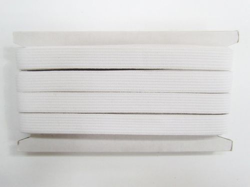 9m x 12mm Braided Elastic- White #T125