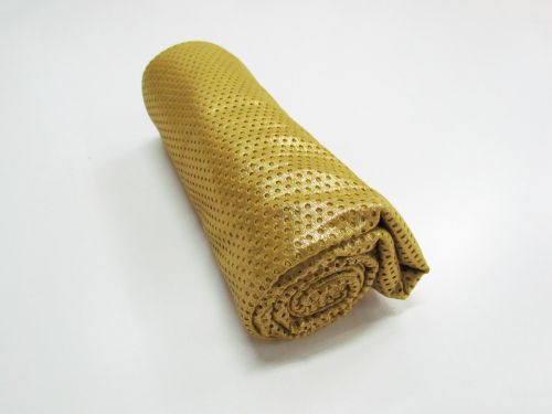 1m Mini Roll Remnant- Stretch Eyelet Mesh- Luxe Gold