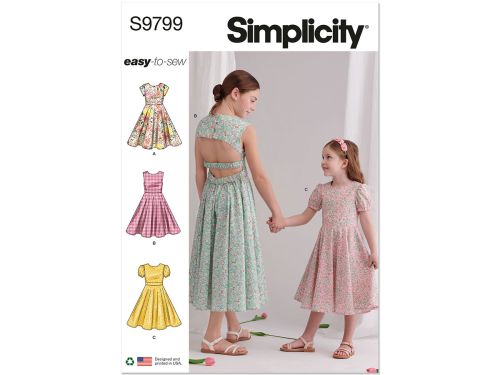 Simplicity Pattern S9799 Children's And Girls' Dresses- Size HH (3-4-5-6)
