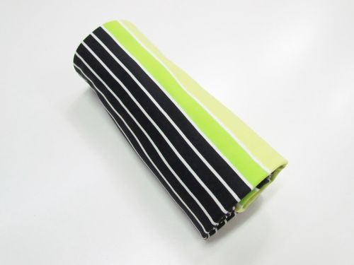 65cm Mini Roll Remnant- Laser Stripe Spandex- Lime