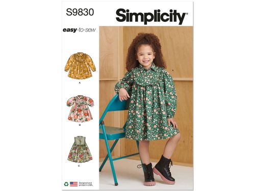 Simplicity Pattern S9830 Child Dress- Size A (3-4-5-6-7-8)