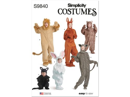 Simplicity Pattern S9840 Unisex Costume- Size AA (3-4-5-6-7-8)