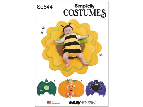 Simplicity Pattern S9844 Baby Costume- Size A (XS-S-M-L)