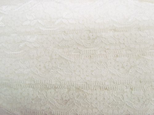 35mm Wave Edge Stretch Floral Lace- Cream #T288