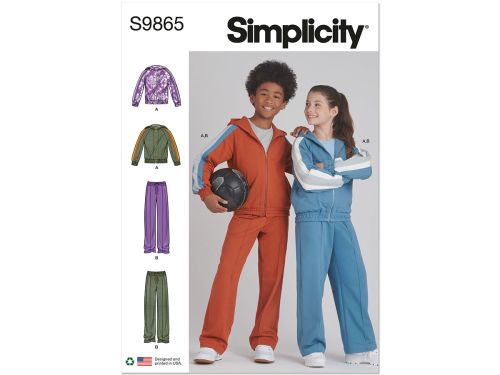 Simplicity Pattern S9865 GIRLS' AND BOYS' JACKET AND PANTS- Size A (7-8-10-12-14)