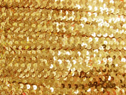 Stretch Sequin Trim- 2 Row- Bright Gold #T304