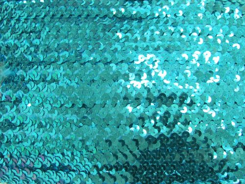 Stretch Sequin Trim- 2 Row- Aqua #T307