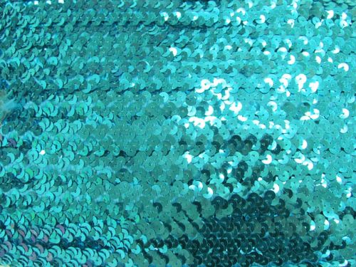 9.1m (10 yard) Roll of Stretch Sequin Trim- 2 Row- Aqua T307