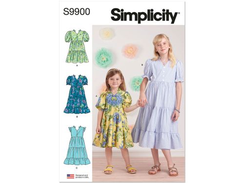 Simplicity Pattern S9900 CHILDREN'S AND GIRLS' DRESS WITH SLEEVE AND LENGTH VARIATIONS- Size HH (3-4-5-6)