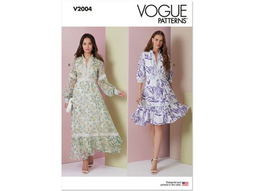 Vogue Pattern V2004 MISSES' DRESS IN TWO LENGTHS- Size B5(8-10-12-14-16)