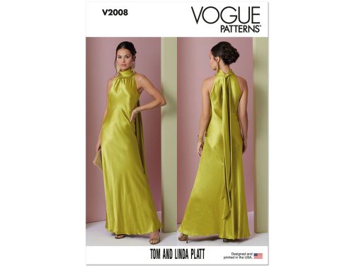 Vogue Pattern V2008 MISSES' DRESS- Size D5 (4-6-8-10-12)