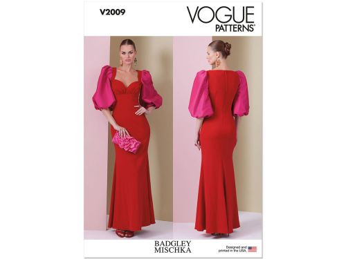 Vogue Pattern V2009 MISSES' DRESS- Size B5(8-10-12-14-16)